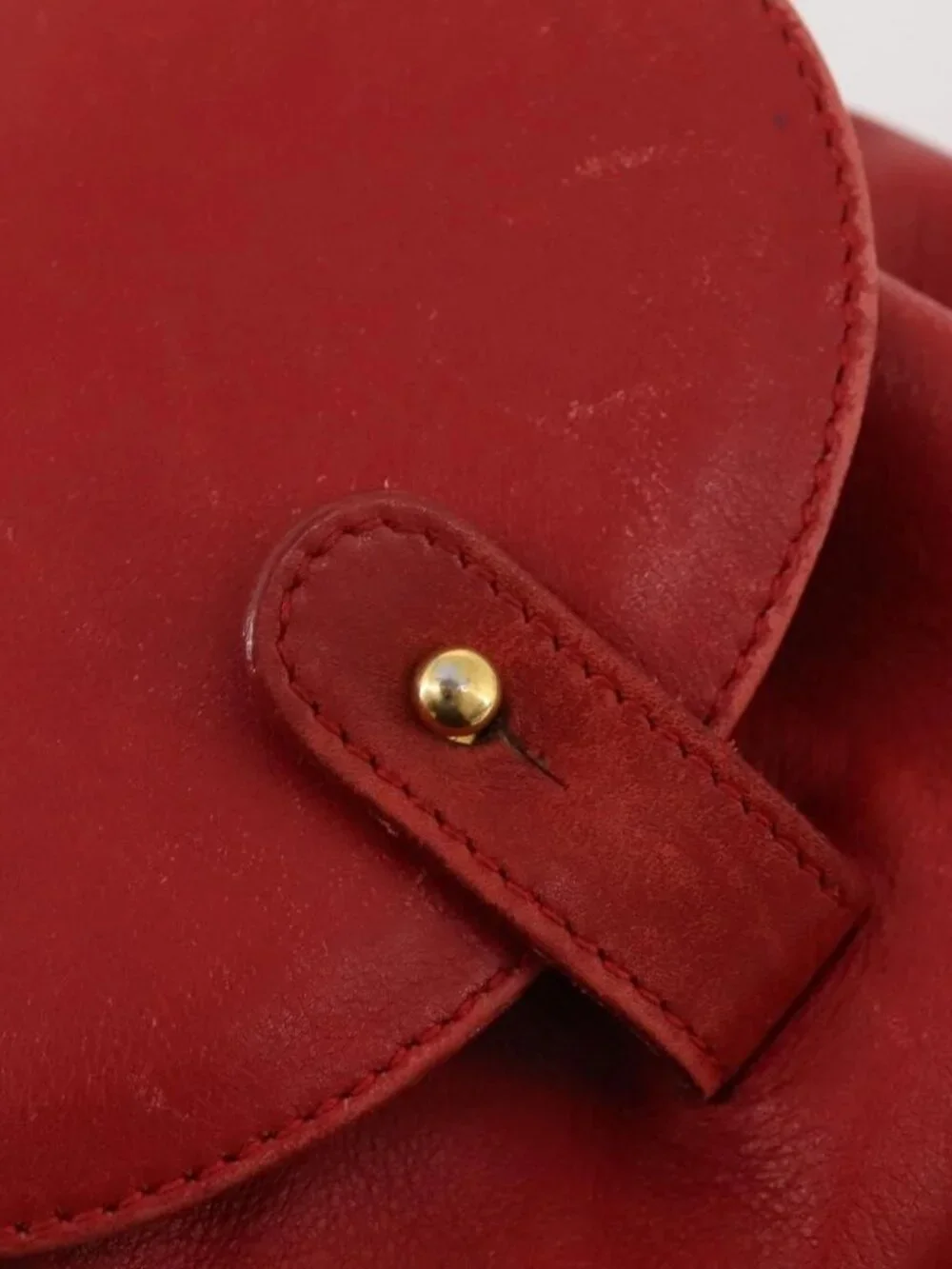 GUCCI Bamboo Backpack Leather Red Gold 003 1705 0030 Auth YKZ946